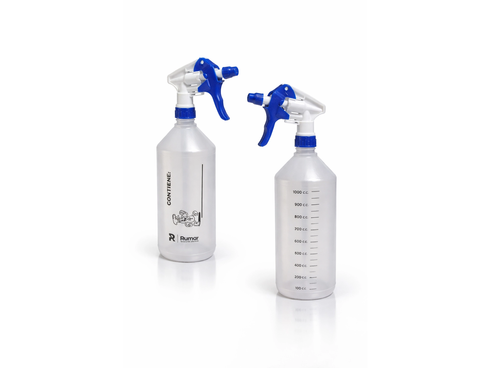 ENVASE PULVERIZADOR REFORZADO TRANSP X 1000CC C/ESCALA RUMAR