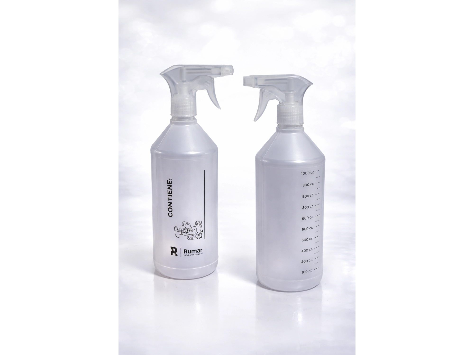 ENVASE PULVERIZADOR SIMPLE TRANSP X 1000CC C/ESCALA RUMAR