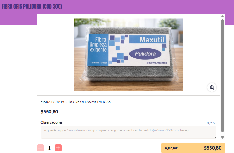 FIBRA GRIS PULIDORA (COD 300)