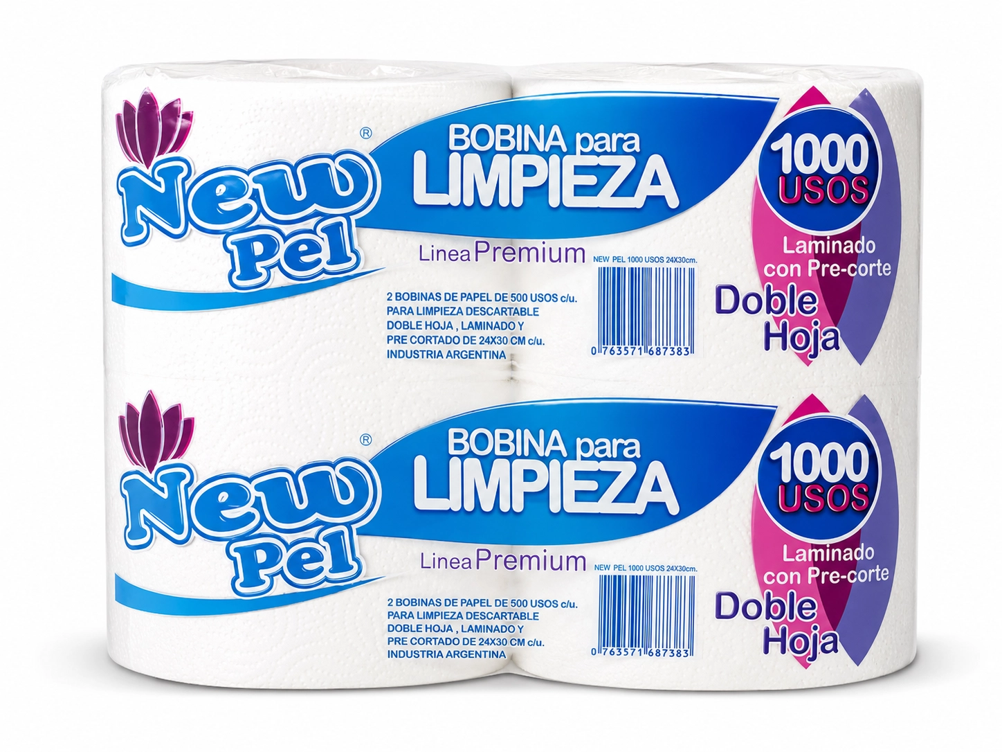 PAPEL INDUSTRIAL BOBINA D-HJ 24 CM ALTO NEW PEL (CODIGO 48 ) 2U X 1000 P