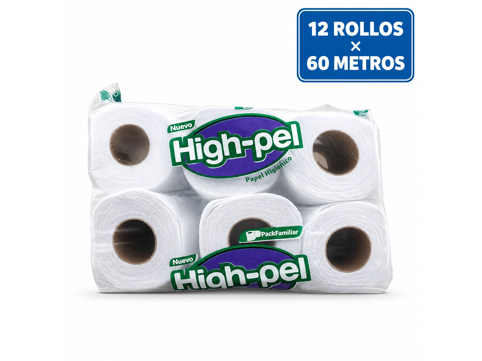 (DESDE 1 UNIDAD) PAPEL HIGIENICO HIGH-PEL 12UX60MTS