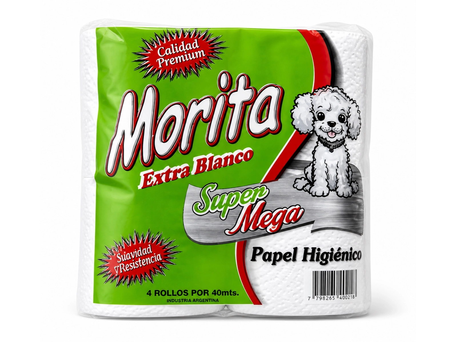 PAPEL (MORITA) 4U X 40MT DESDE 1 UNIDAD (VERDE)