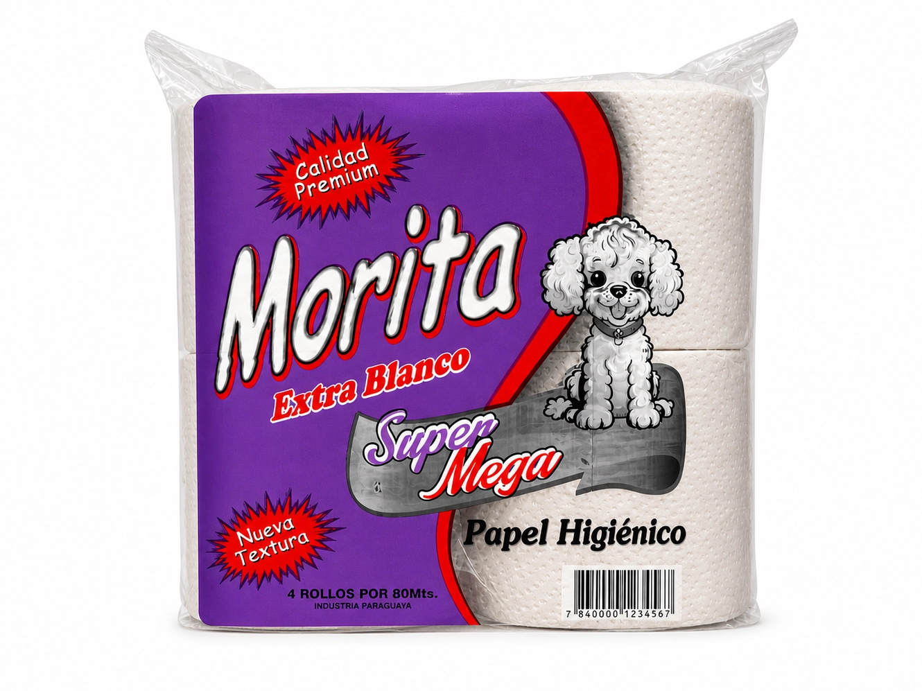 (DESDE 1 UNIDAD) PAPEL (MORITA) 4U X 80MT (VIOLETA)
