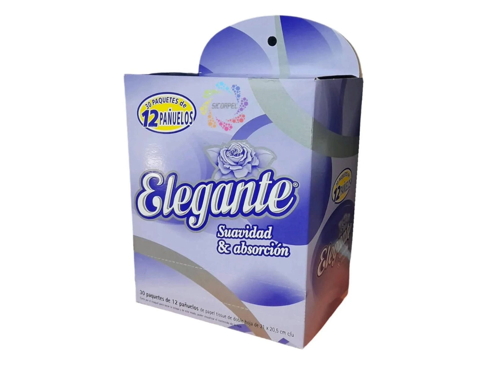 PAÑUELO DESCARTABLE (ELEGANTE) BLISTER EXIBIDOR C-30U CON 12 PAÑUELOS