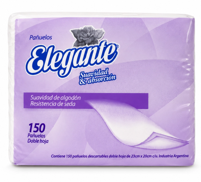 PAÑUELO DESCARTABLE (ELEGANTE COD 987 VIOLETA) DOBLE HJ PAQUETE X 150HJ