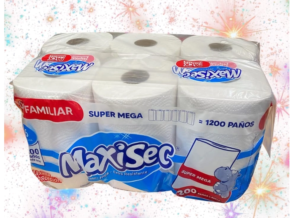 ROLLO DE COCINA MAXISEC PACK FAMILIAR 6X200 PAÑOS