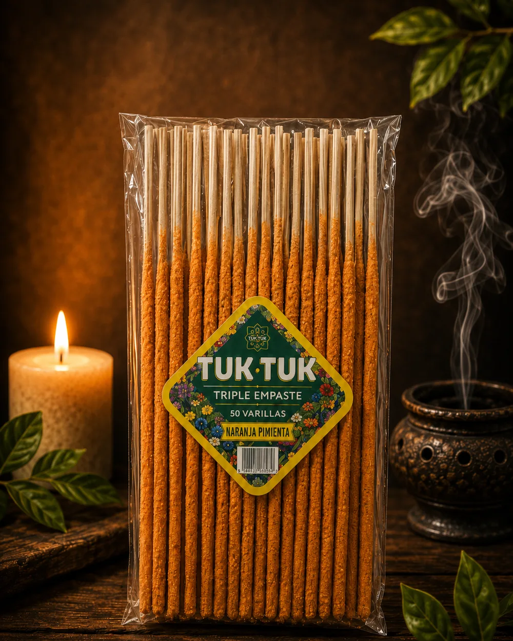 SAHUMERIOS TUK TUK TRIPLE EMPASTE NARANJA PIMIENTA (X50U)