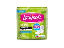 TOALLITAS LADYSOFT C/ALAS NORMAL X 8U