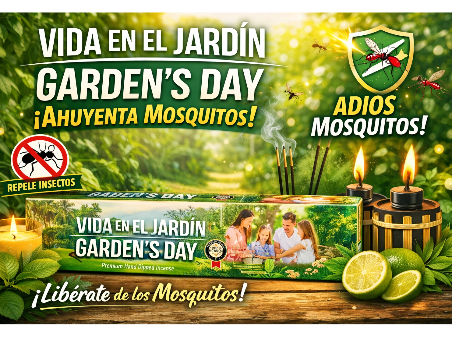 SAHUMERIO AHUYENTA MOSQUITOS CITRONELLA (10 UNIDADES)