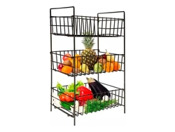 ORGANIZADOR DE FRUTAS Y VERDURAS DE ALAMBRE TRES ESTANTES