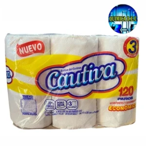 ROLLO COCINA CAUTIVA ECO BLANCO  X 3U DE 40 PAÑOS C/U