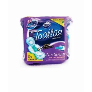 TOALLITAS TOALLA FEMENINA NOCTURNAS C/ALAS X8U(P/PRECIO) No ofrecer en ventas